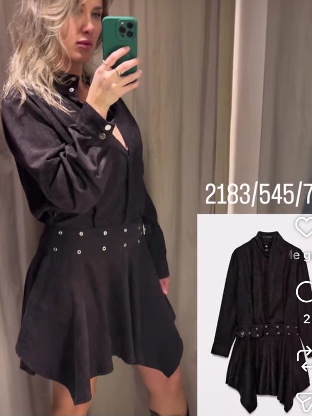 Zara Black Belted Asymmetric Hem Trench Coat